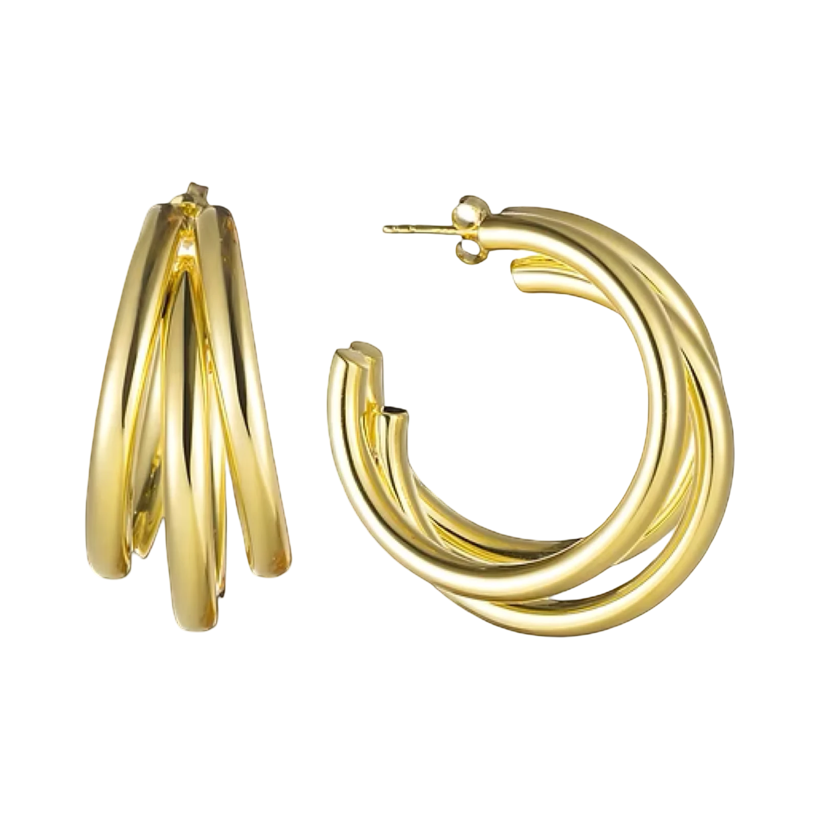 Oorsteker trio/40mm/goldplated