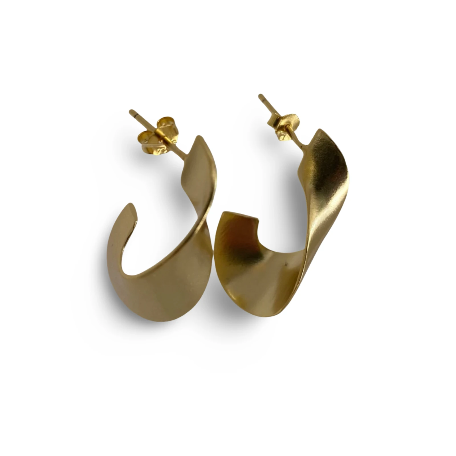 Oorsteker wave/mat/goldplated