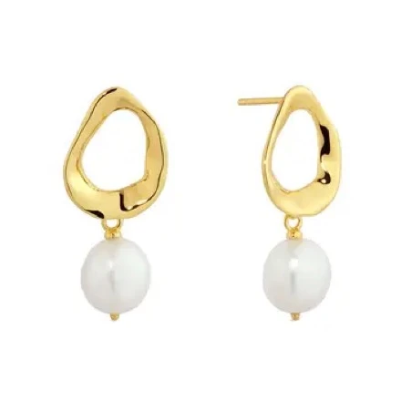 Earring Pearl/14 Karat Goldplated