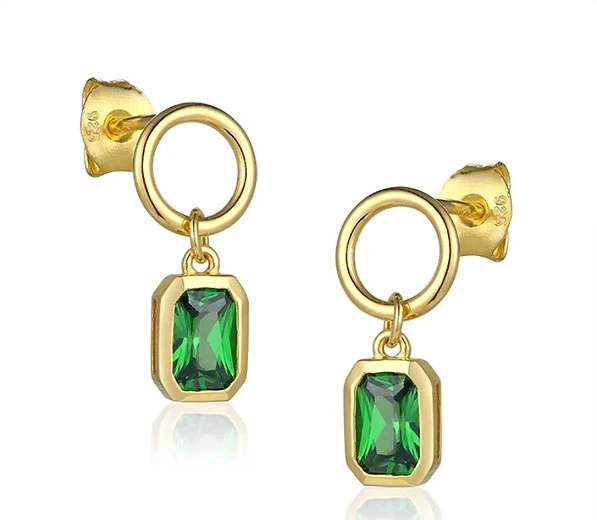Earring with Green Stone