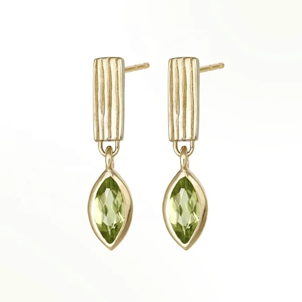 Drop Earring with Green Stone