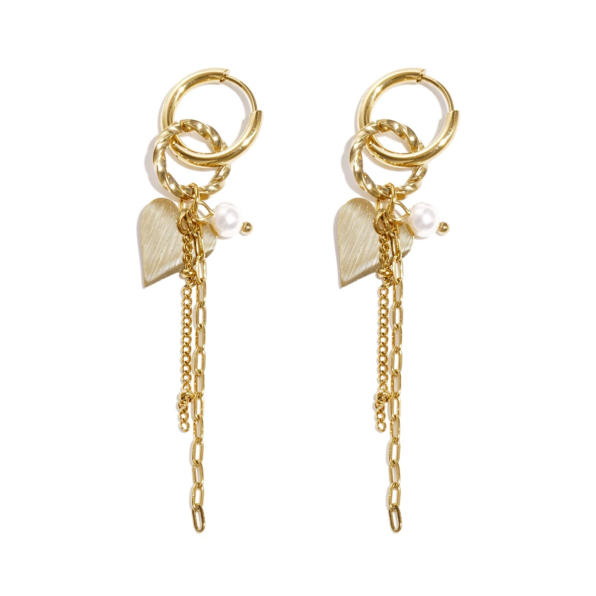 Oorbellen hart party goudkleur 