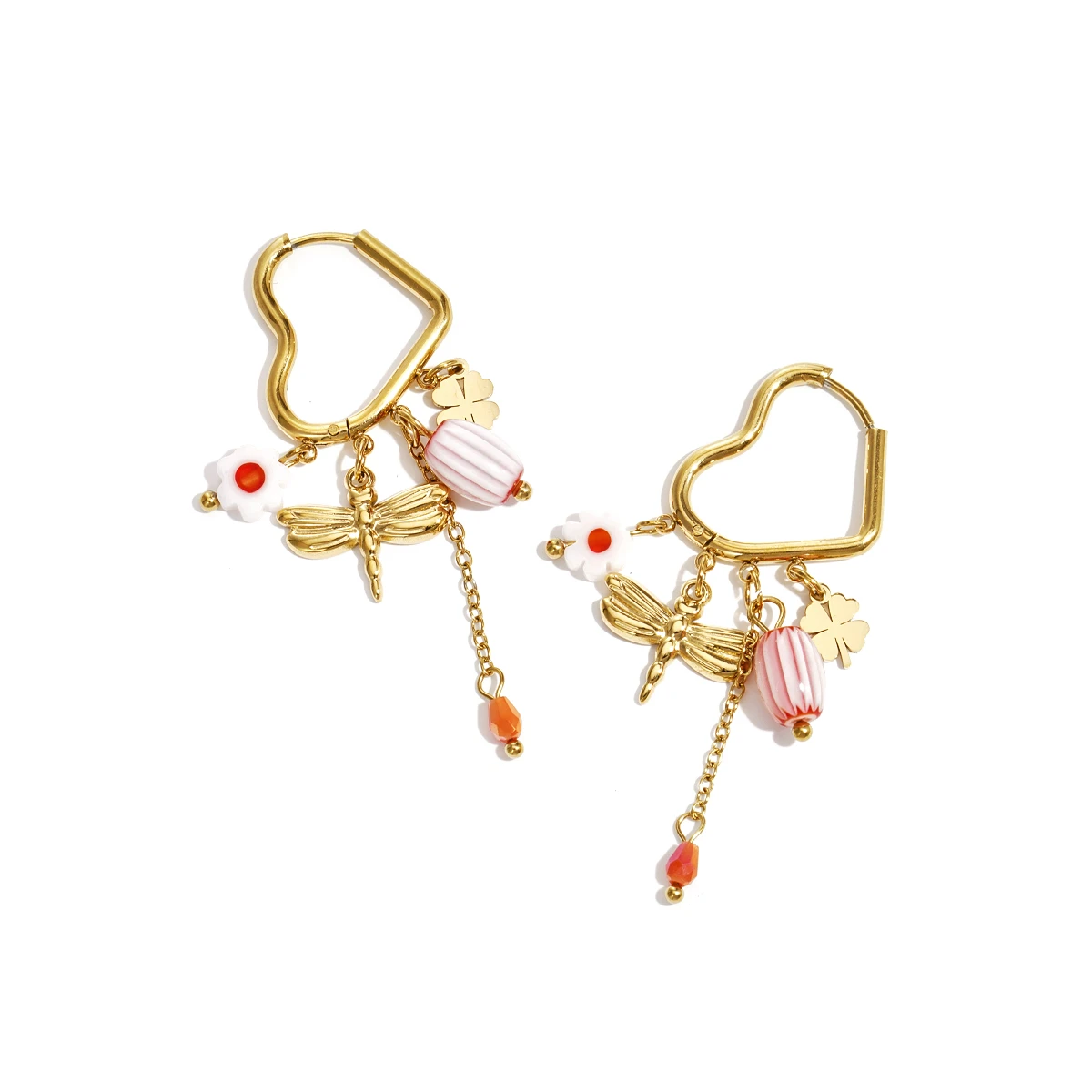 Oorbellen hart en bedels