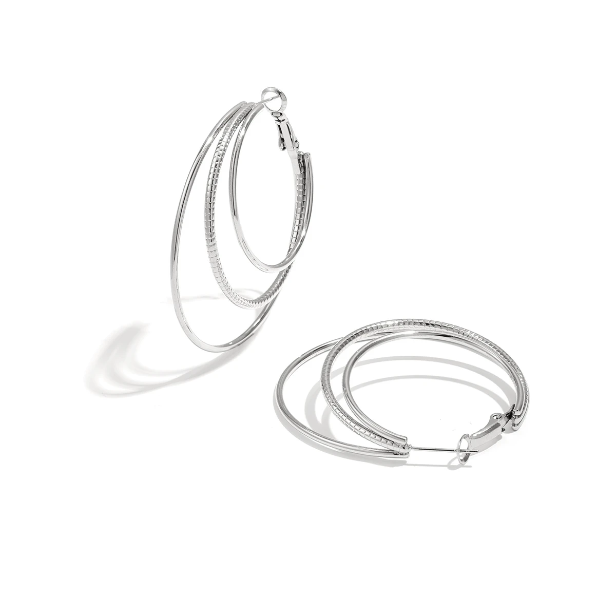 Silver Trio Hoop Earrings