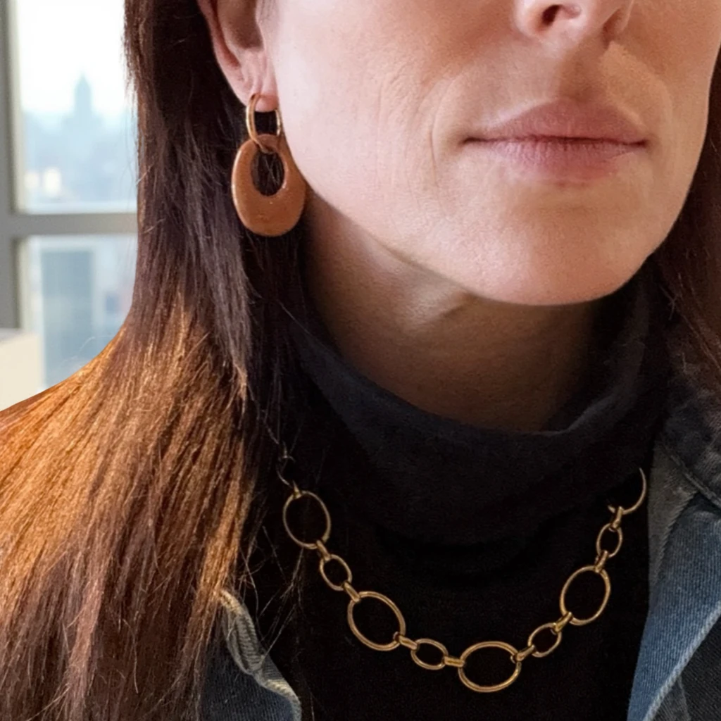 Handgemaakte cognac druppel oorstekers van Bling-It - productdetail