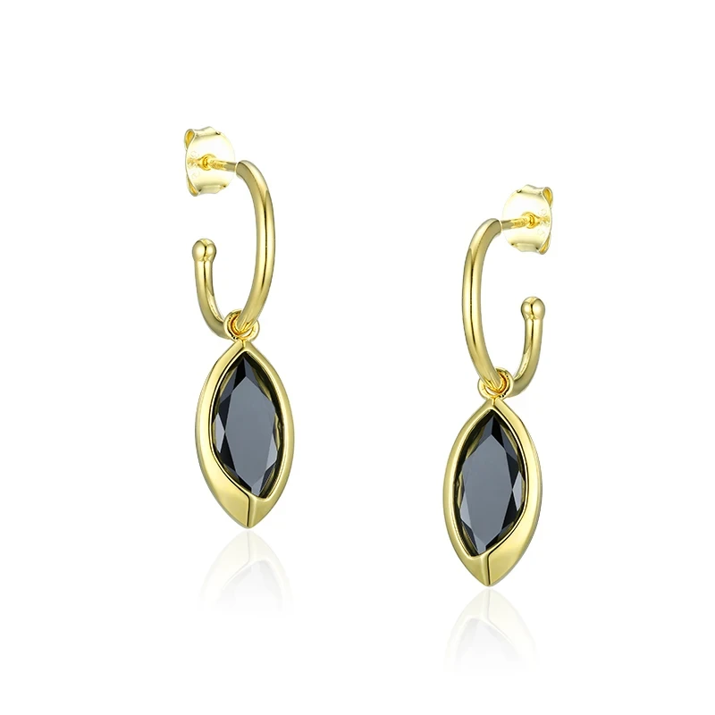 Earring Stud with Black Stone