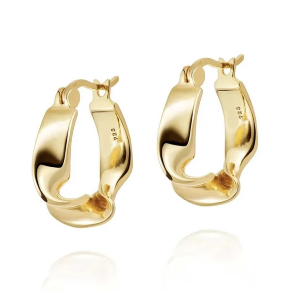 Wavy Hoop Earrings Goldplated