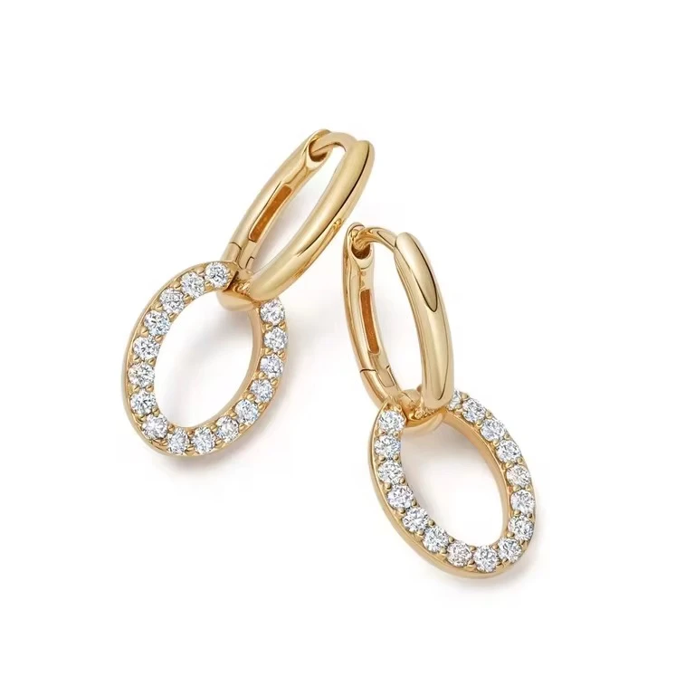Hoops with Zirconia Gold Plated