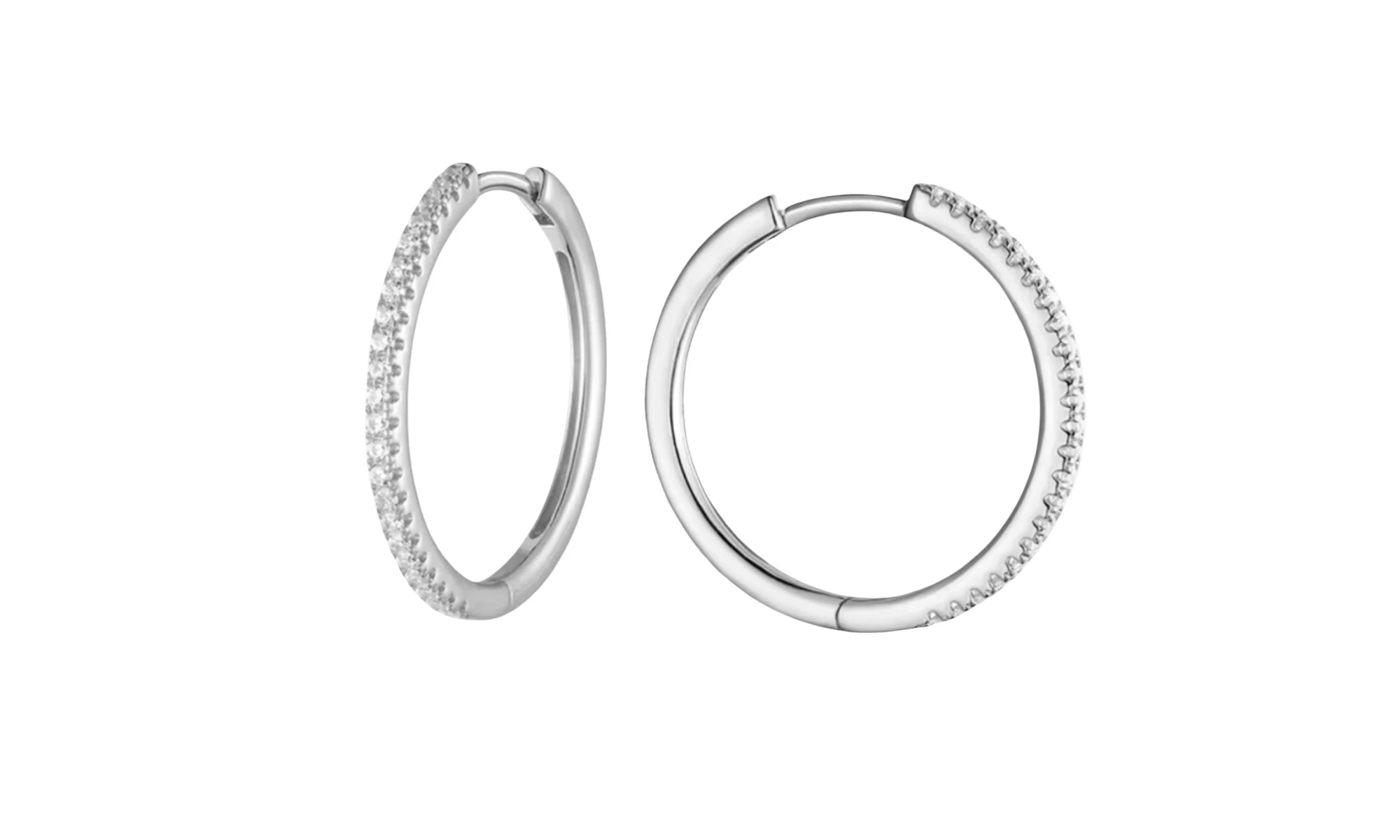 Hoop Earring 25mm/Silver/Zirconia