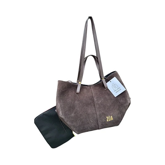 Handtas Zúa koffiekleur suéde