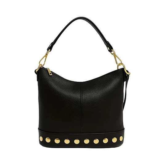 Lederen hand/schoudertas Neola zwart