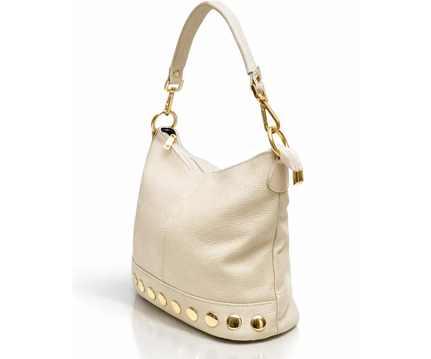 Lederen hand/schoudertas Neola creme