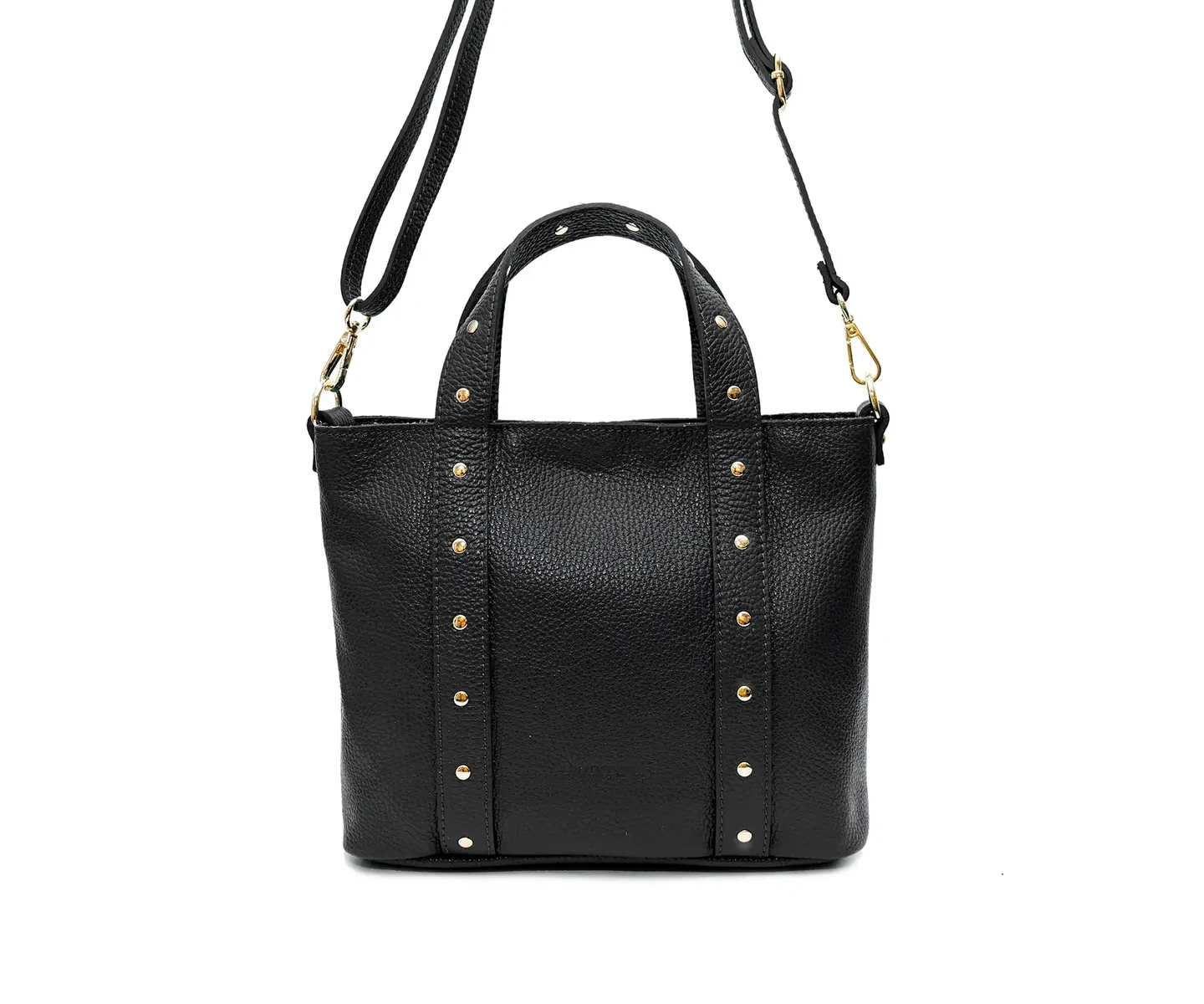 Aimee lederen schoudertas zwart