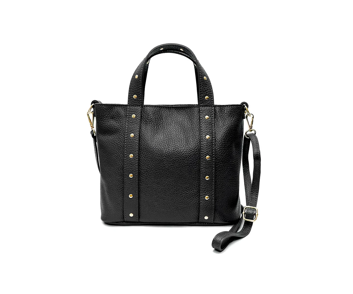 Aimee lederen schoudertas zwart