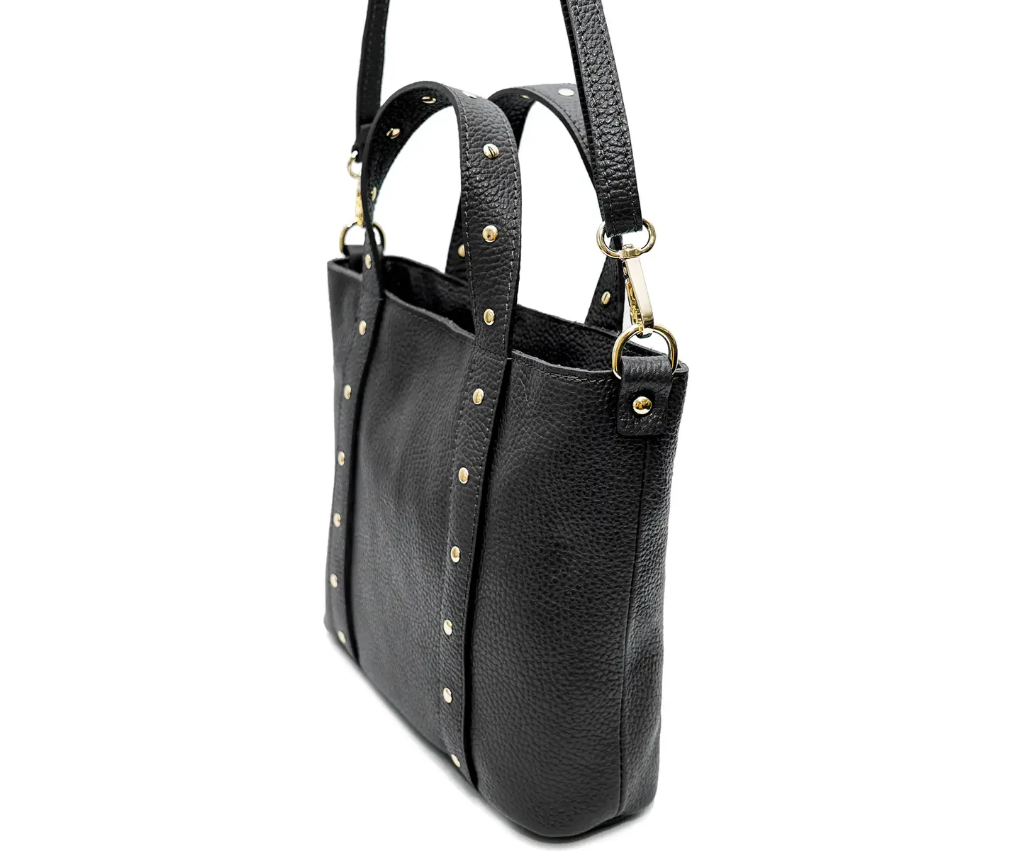 Aimee lederen schoudertas zwart