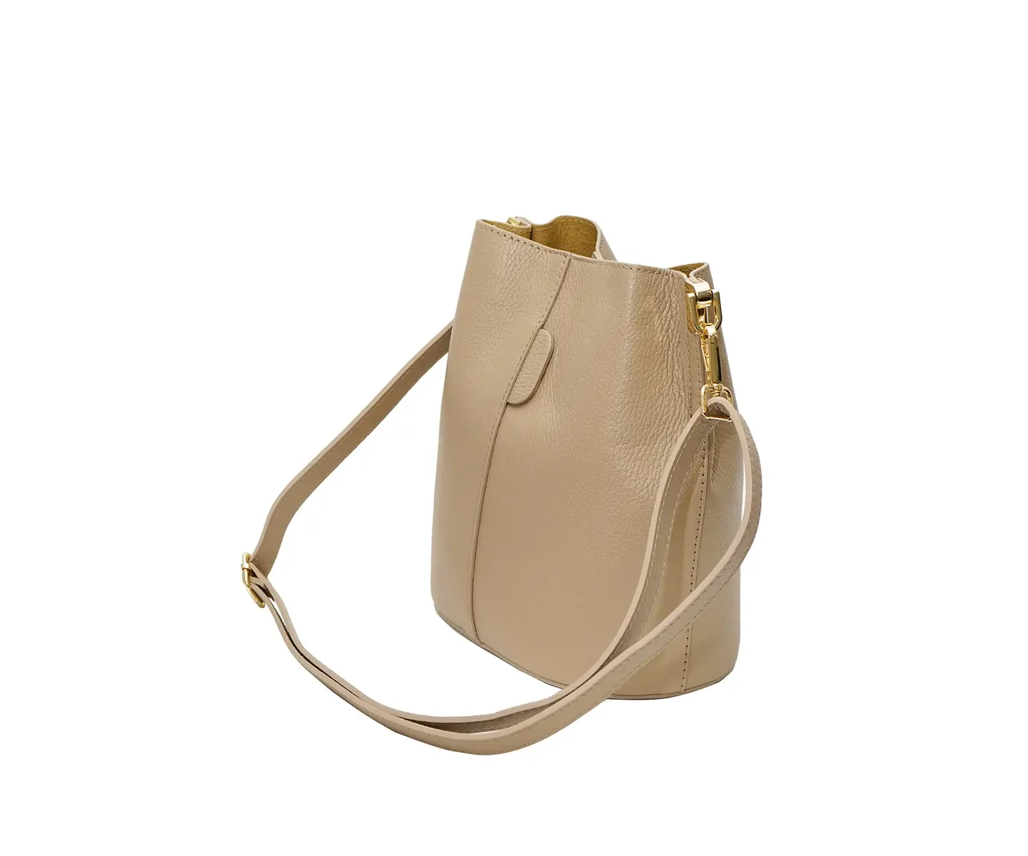 Italiaanse leren schoudertas Lili met verstelbare schouderband - zijaanzicht