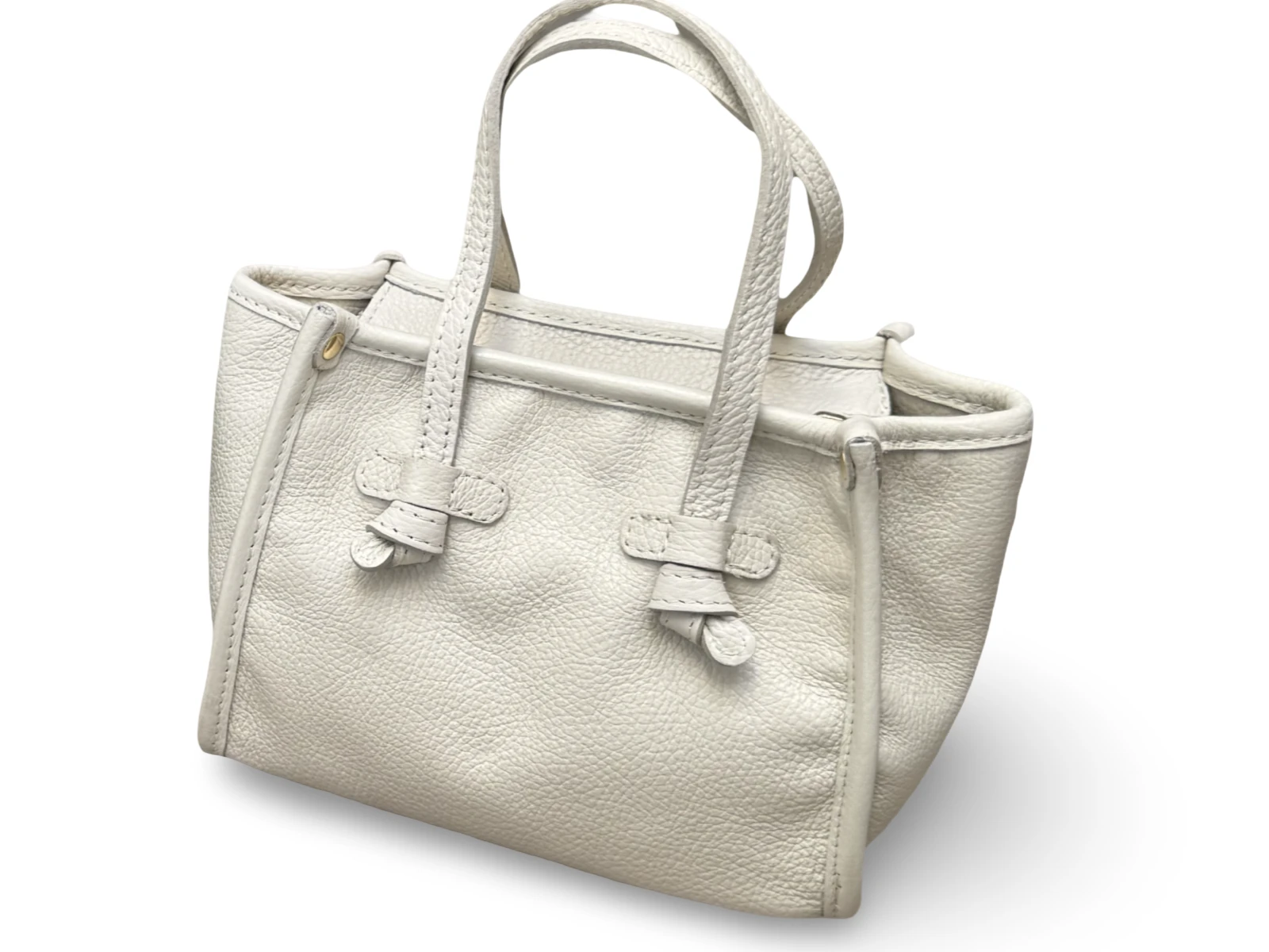 Handtas knoop/leder/creme