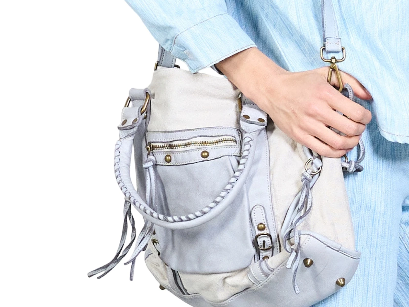 Handtas trendy grijs 