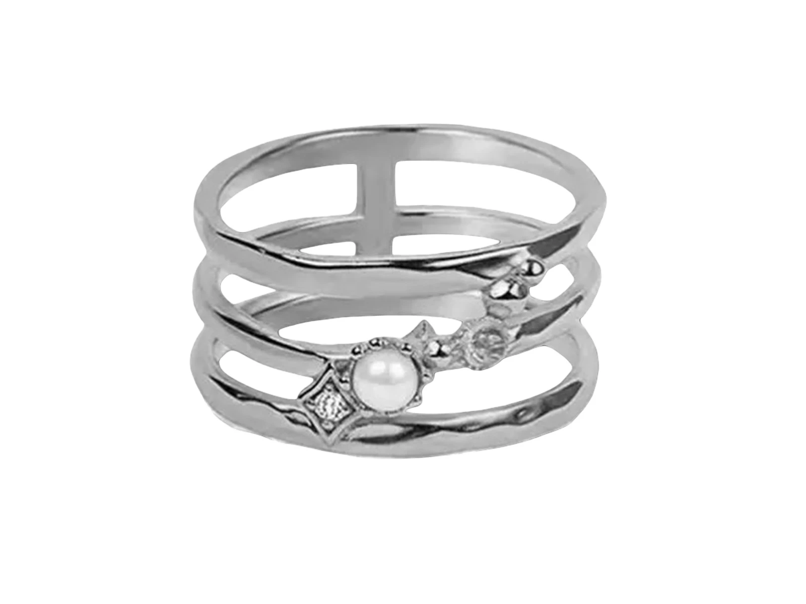 Ring met parel zilver