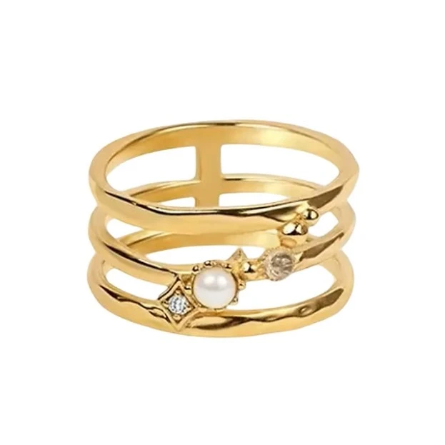 Ring met parel goldplated