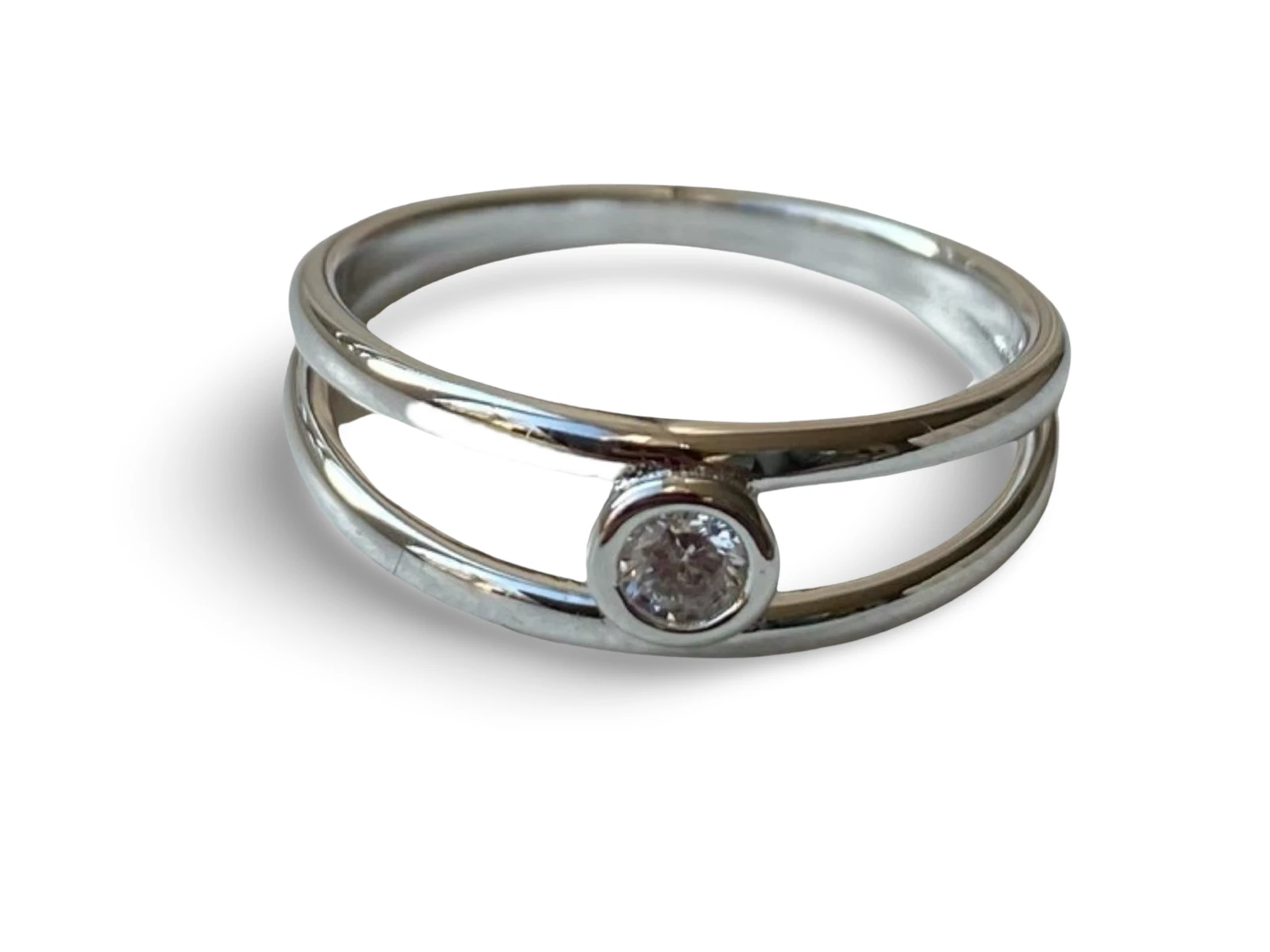 Ring met zirkonia zilver