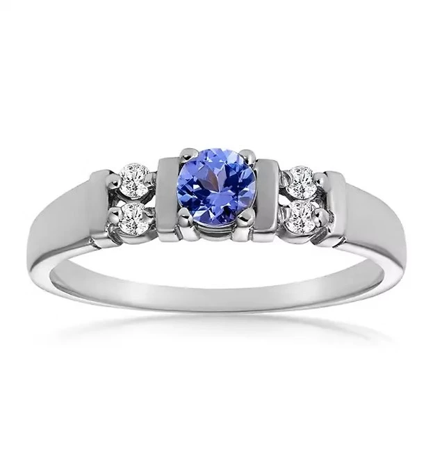 Ring zilver met blauwe steen
