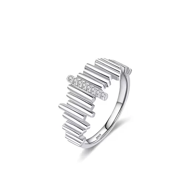 Moderne ring/zilver/zirkonia