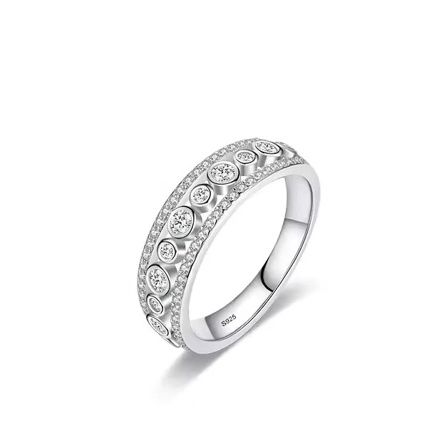 Ring/925 sterling zilver/rondom zirkonia