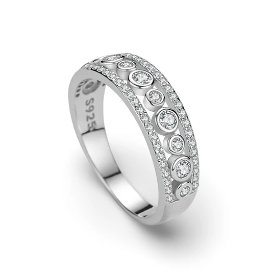 Ring/925 sterling zilver/rondom zirkonia