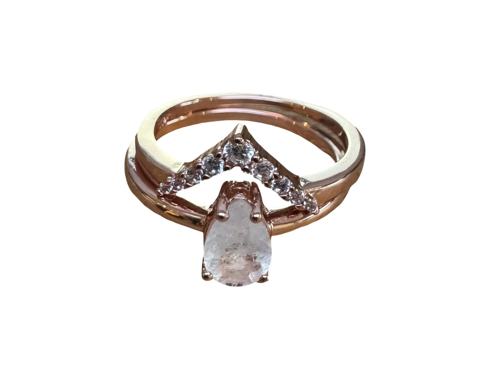 Elegante dubbele ring met maansteen 