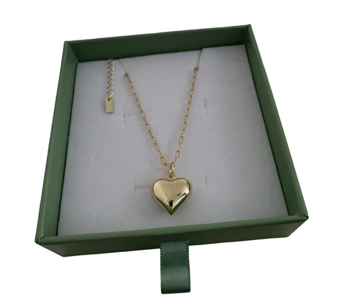 Gouden halsketting met hart hanger - vooraanzicht