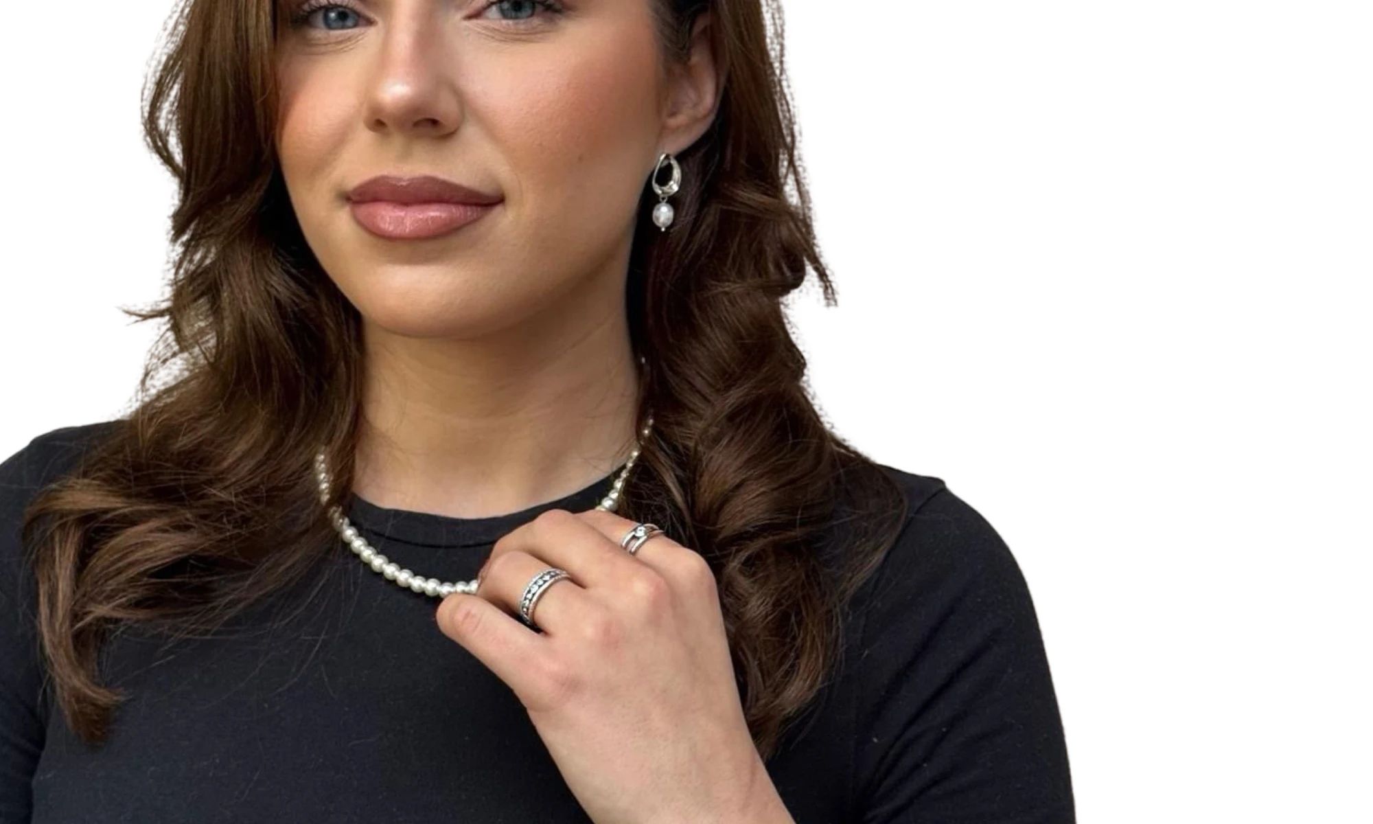 Parelarmband 18cm zilver