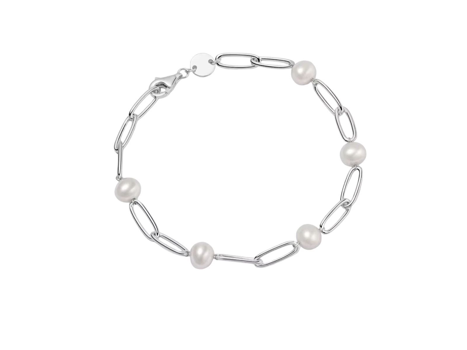 Parelarmband 18cm zilver