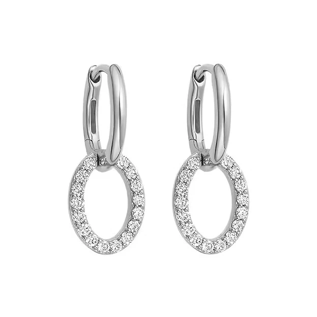 Oorringen met zirkonia/925 sterling zilver