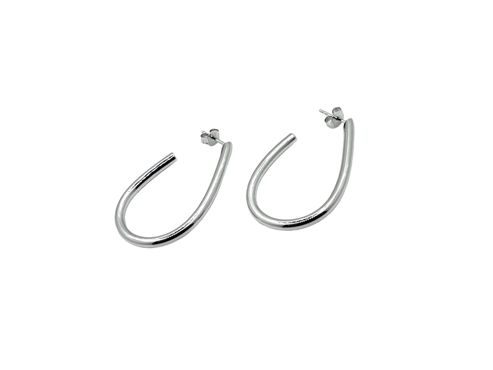 Statement Drop Ear Studs Silver