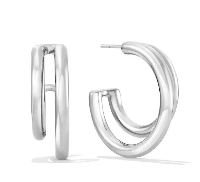 Hoop oorstekers/925 sterling zilver/25x23mm