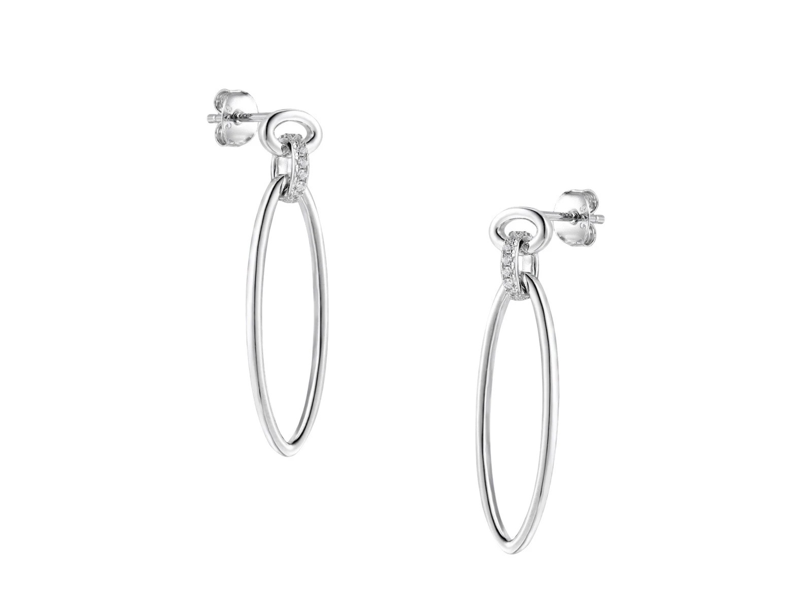 Oorsteker ovaal met zirkonia