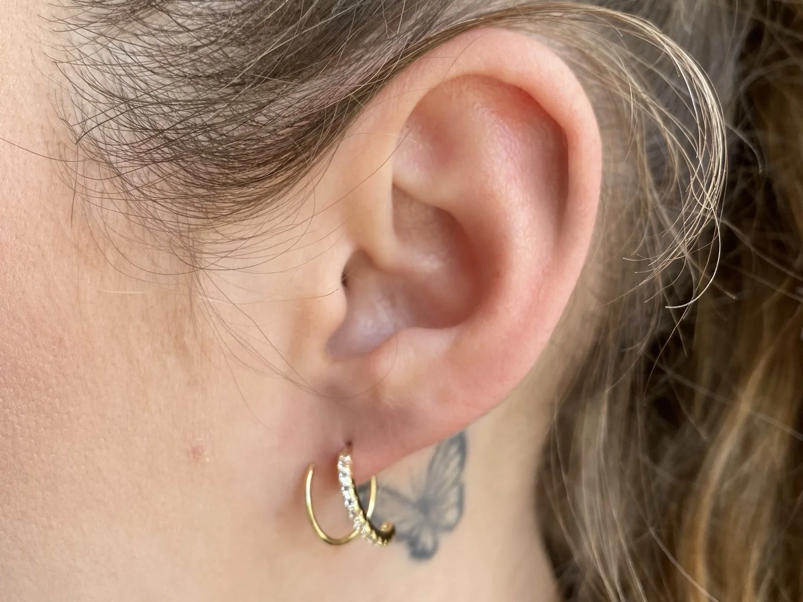 Swirl oorbel goldplated