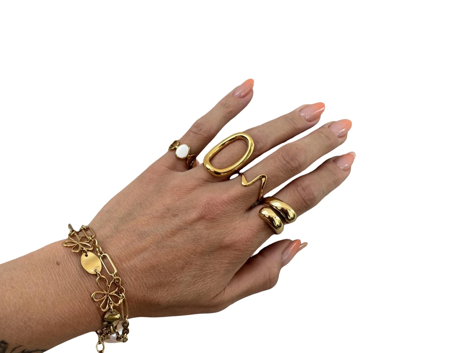 Flower bracelet stainless steel