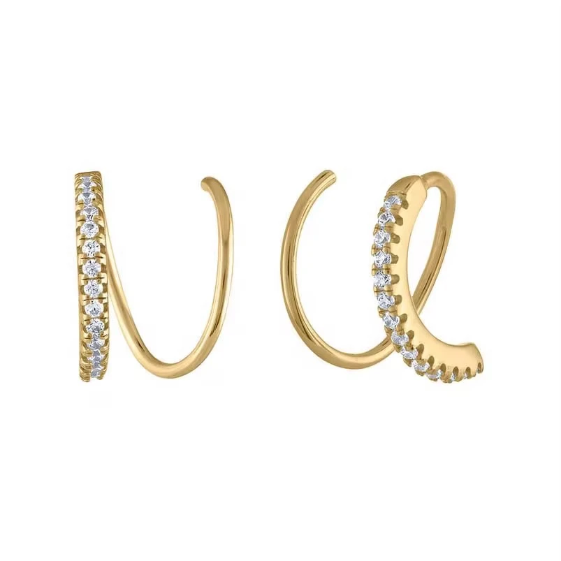 Swirl oorbel goldplated