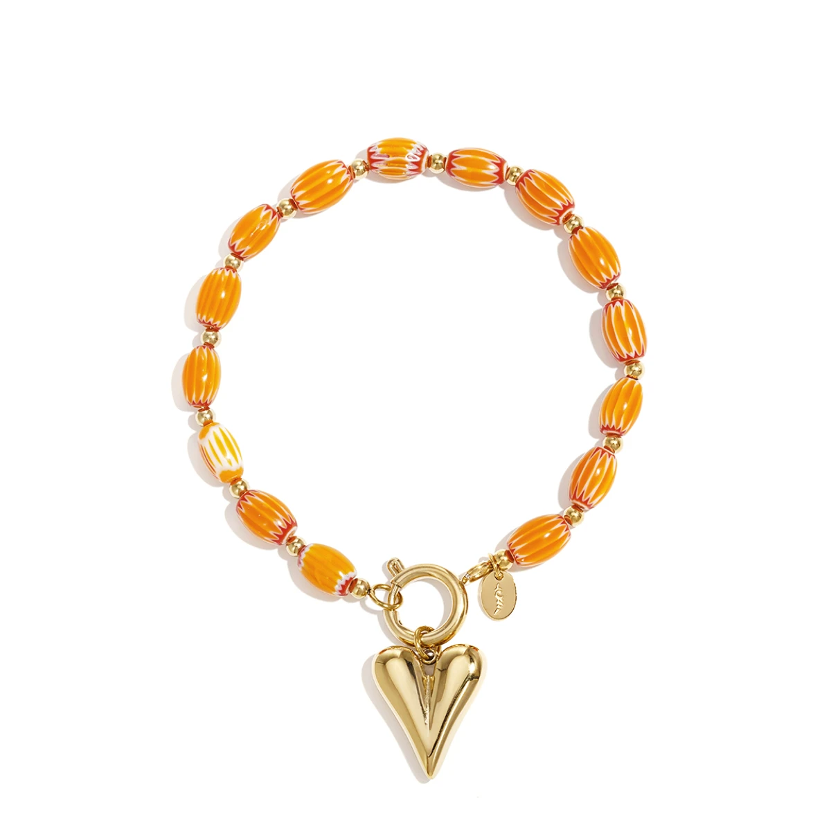 Armband met kralen en hart bedel