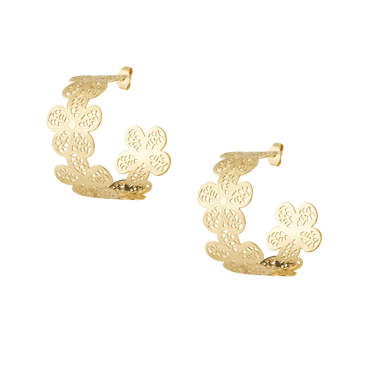 Statement bloemen oorstekers 