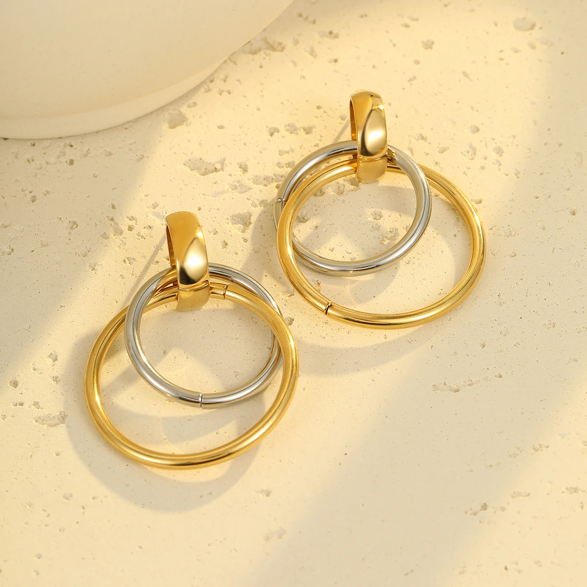 Silver and Gold Hoop Earrings
