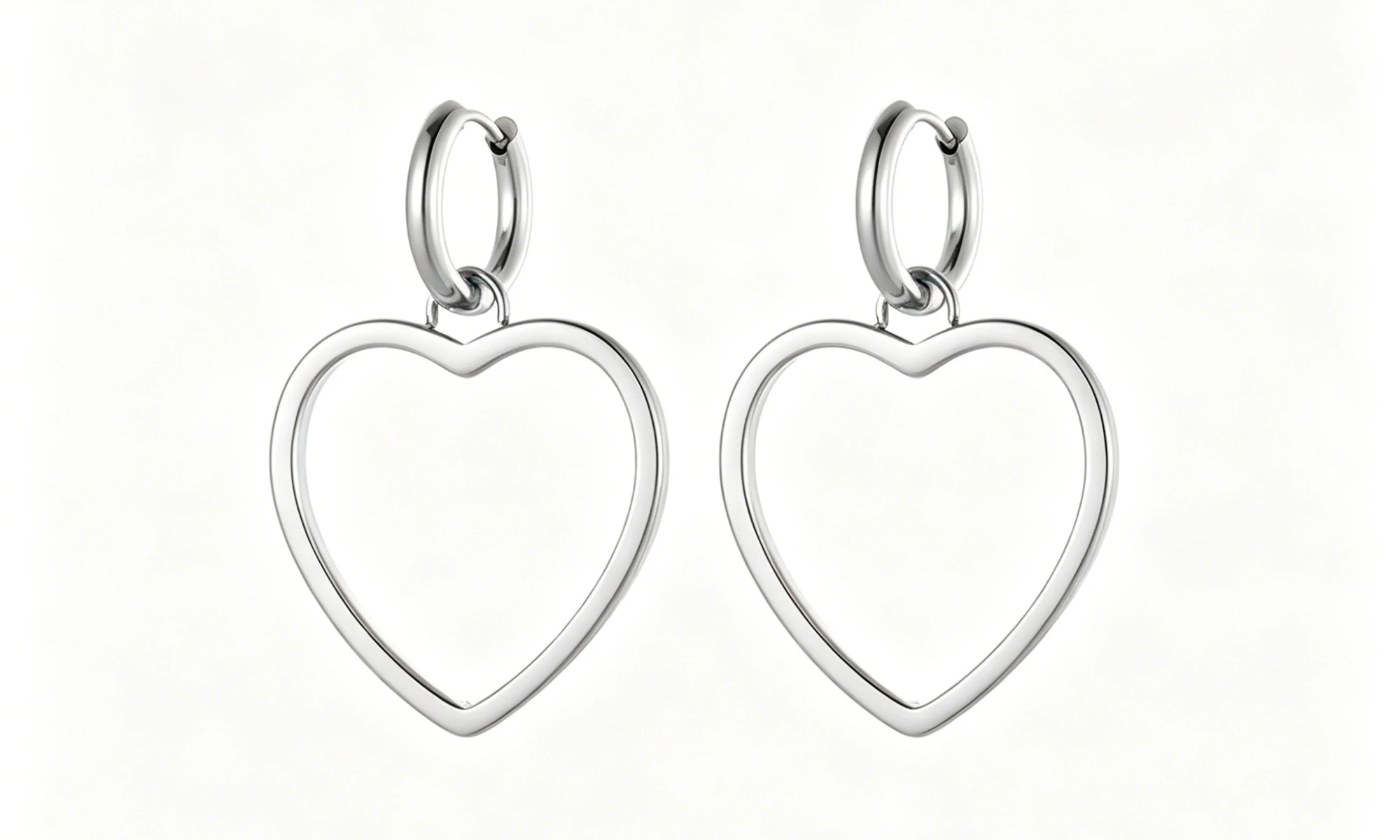 Oorringen zilver hart