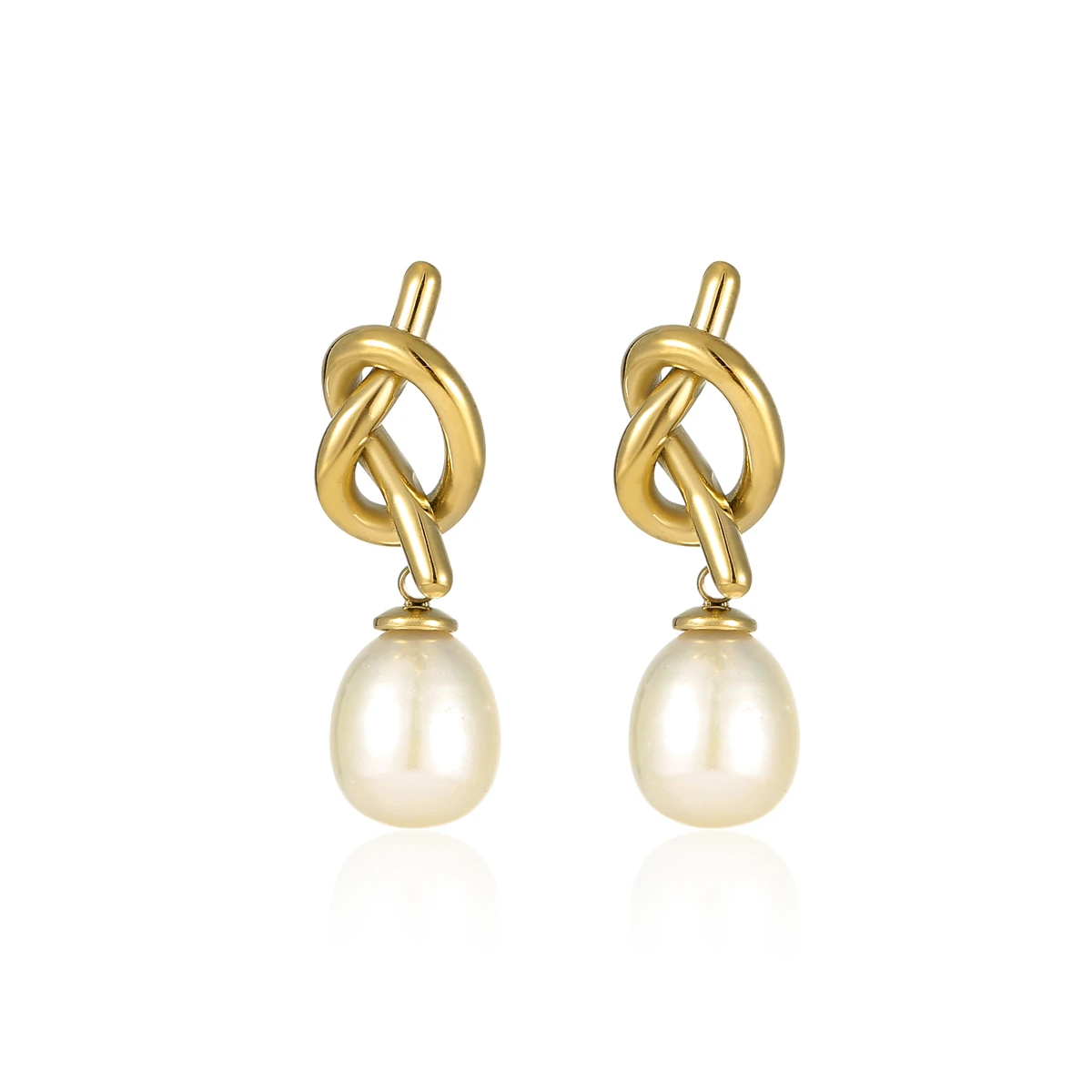 Gold Knot Stud Earrings