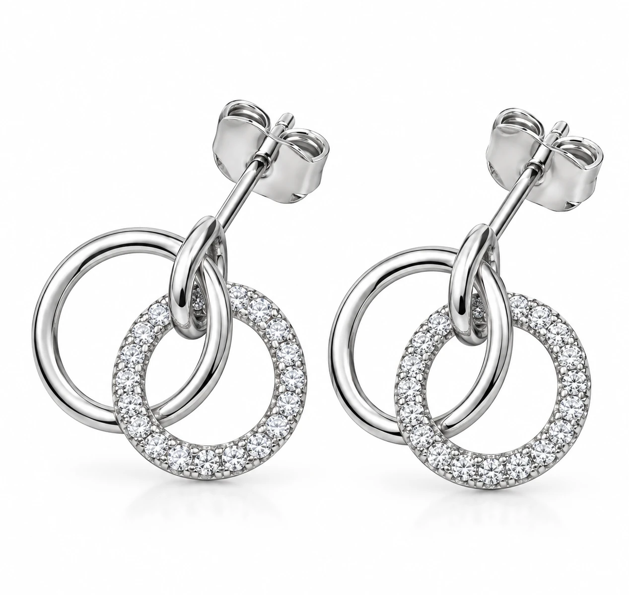 Oorsteker ringen met zirkonia
