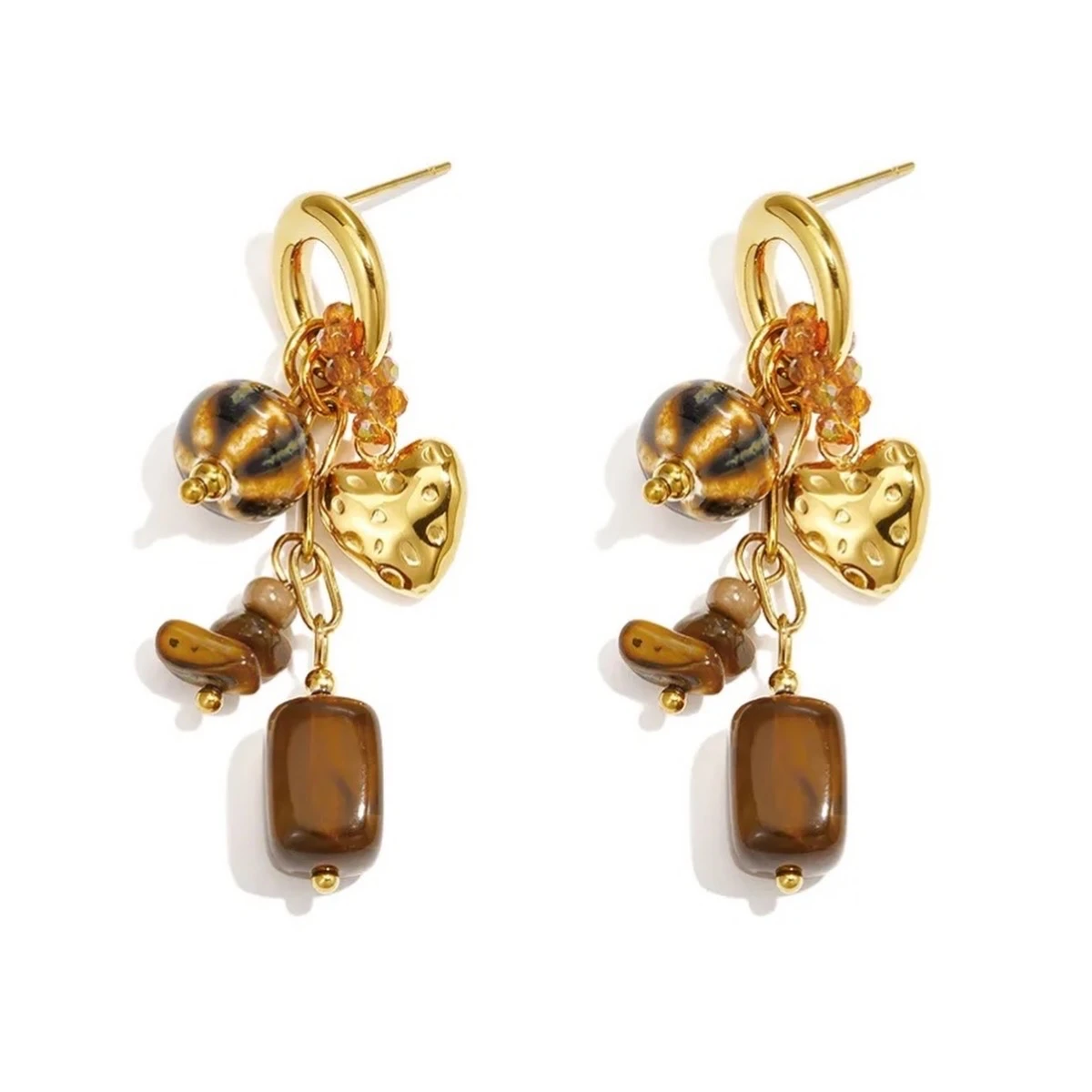 Earparty Double Trouble oorbellen van stainless steel - detail van de kliksluiting