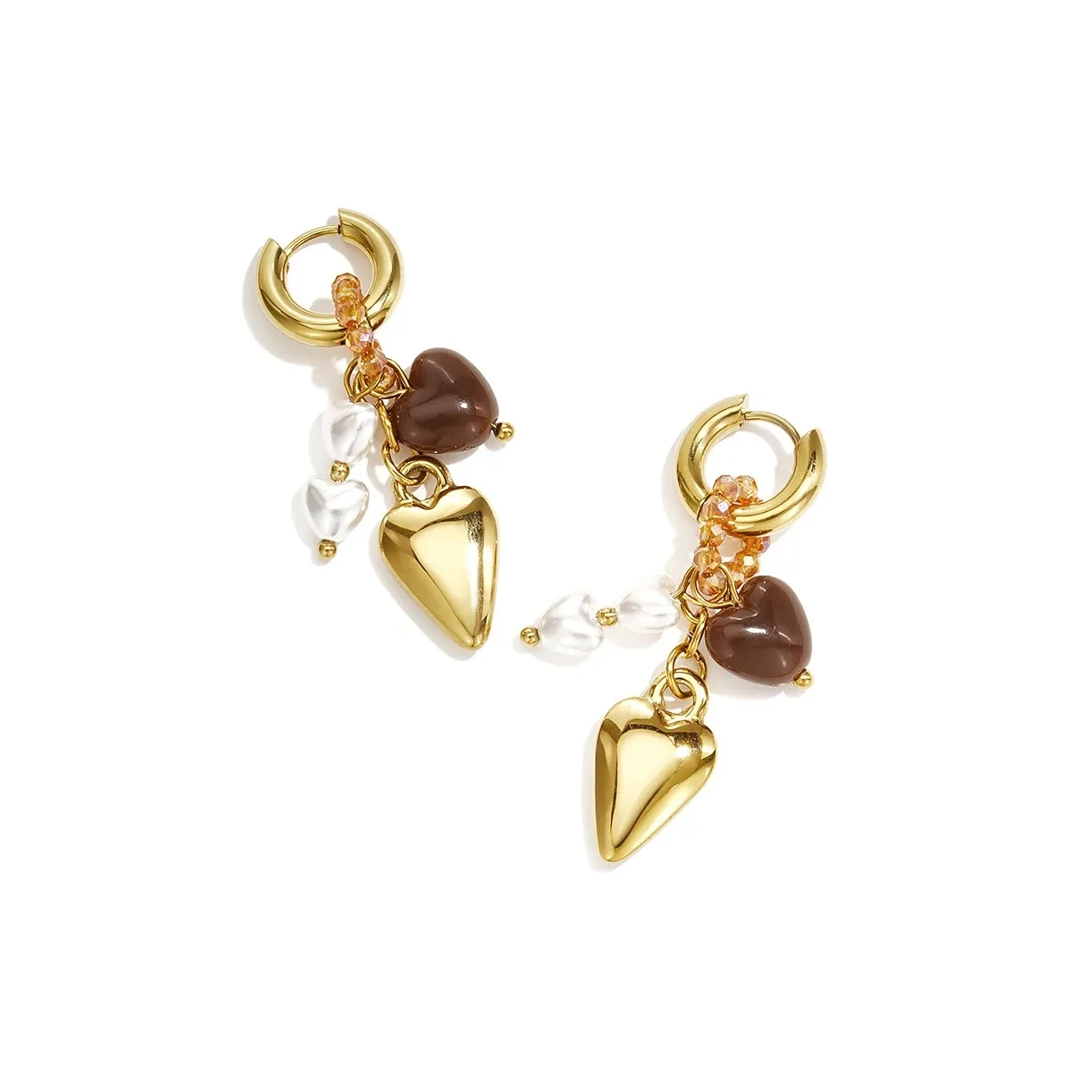 Earparty Autumn Love stainless steel oorbellen - detailfoto