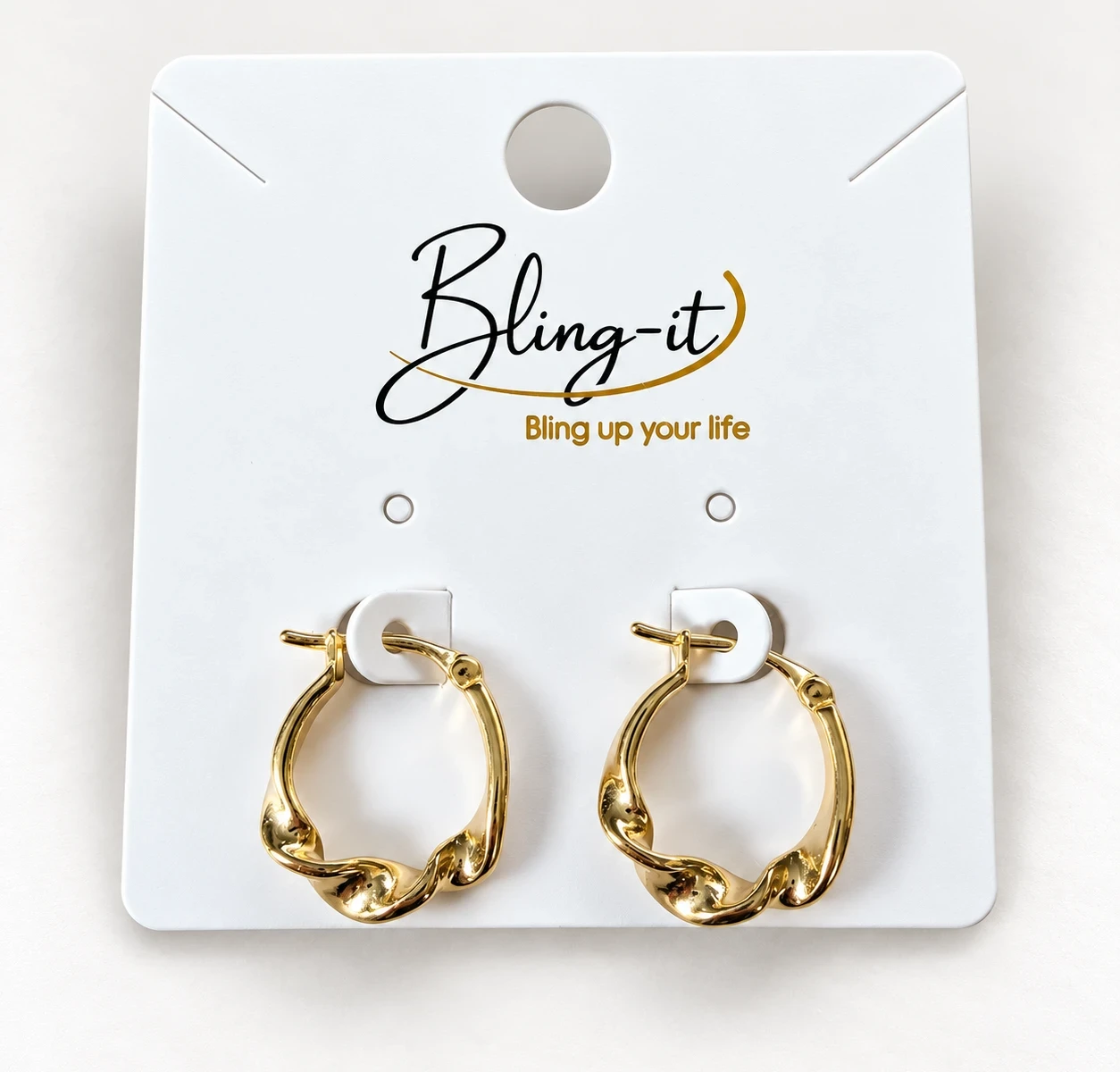 Oorring golvend goldplated