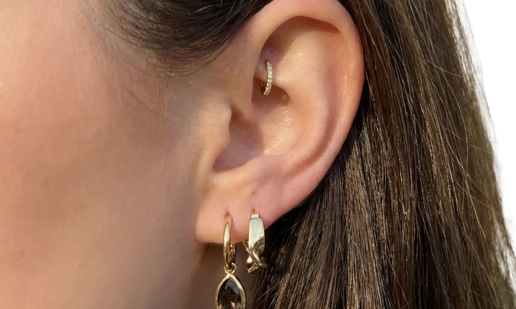 Oorring golvend goldplated